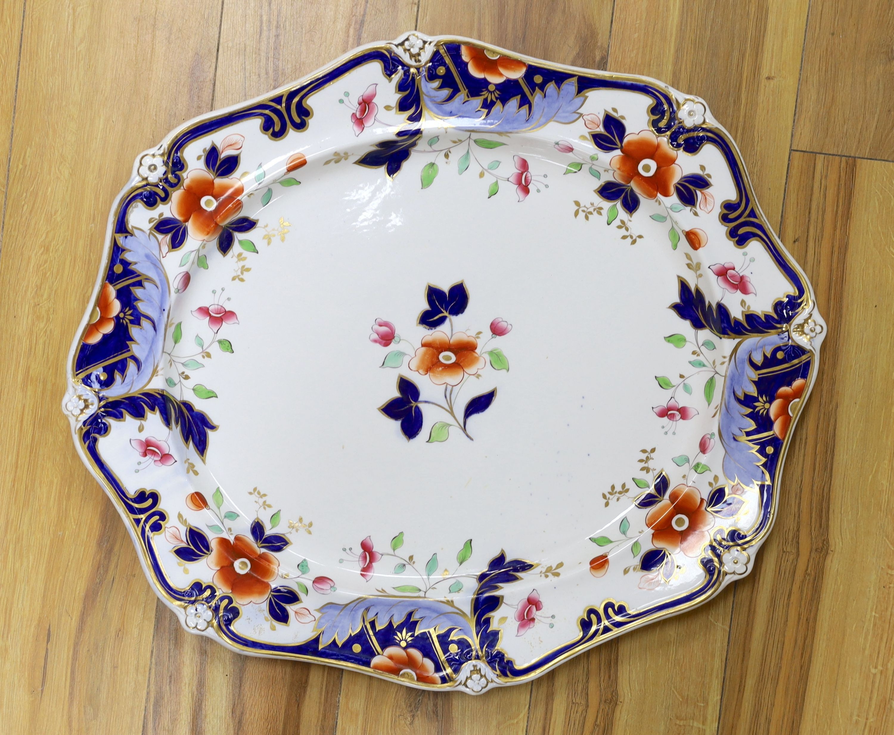 An early 19th century English porcelain meat dish - 61cm long